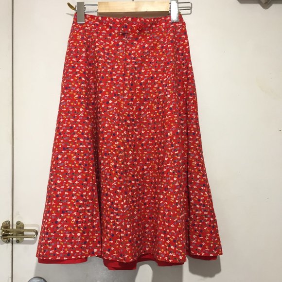 VINTAGE C&A FLORAL MIDI SKIRT SIZE 26 - Picture 3 of 7